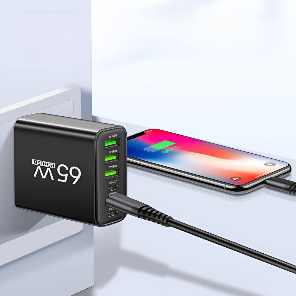 USB Wall Charger 65W Multi-Port Six Ports