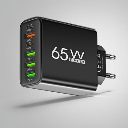 USB Wall Charger 65W Multi-Port Six Ports