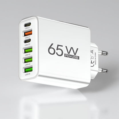 USB Wall Charger 65W Multi-Port Six Ports