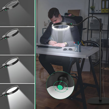Floor Magnifying Lamp Adjustable Lighting Flexible Arm