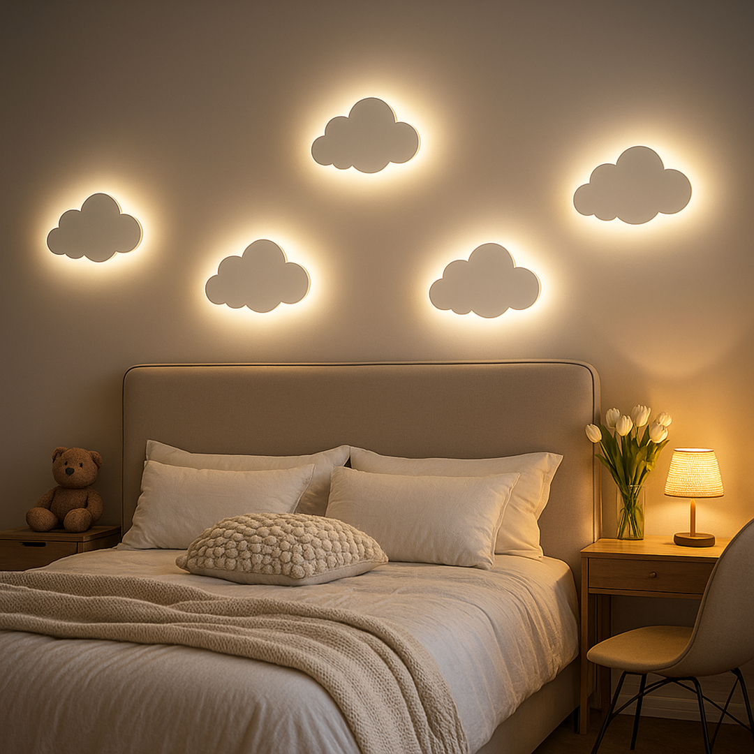 Lampa Ścienna LED W Kształcie Chmury | Regulacja 3 Kolorów