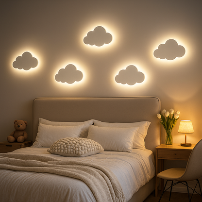Lampa Ścienna LED W Kształcie Chmury | Regulacja 3 Kolorów