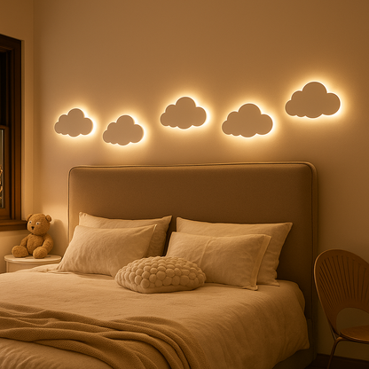 Lampa Ścienna LED W Kształcie Chmury | Regulacja 3 Kolorów