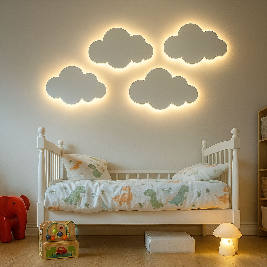 Lampa Ścienna LED W Kształcie Chmury | Regulacja 3 Kolorów