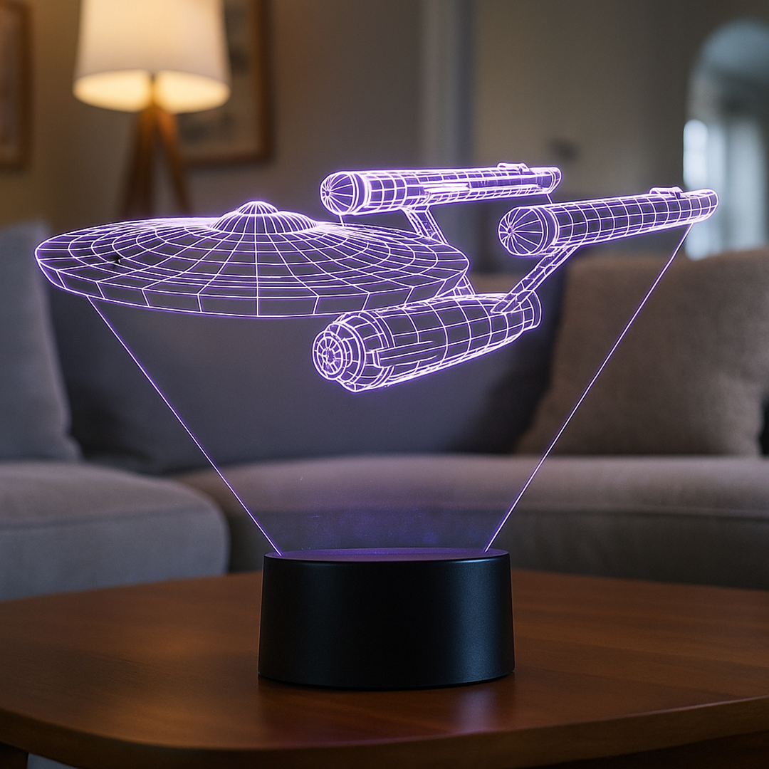 Lampa Stołowa 3D Statek Kosmiczny | Wielokolorowe Światło LED