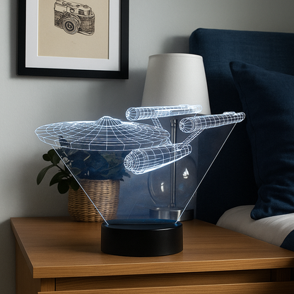 Lampa Stołowa 3D Statek Kosmiczny | Wielokolorowe Światło LED