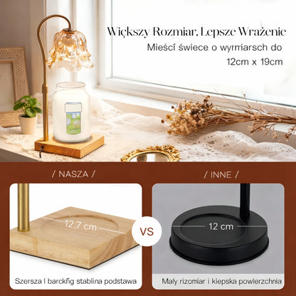 Table Lamp Electric Candle Warmer Wood Glass