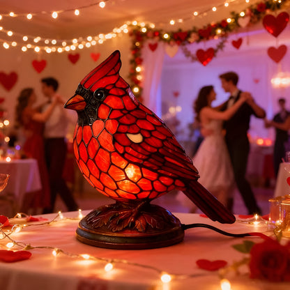 Table Lamp Bird Mosaic LED Decorative Red