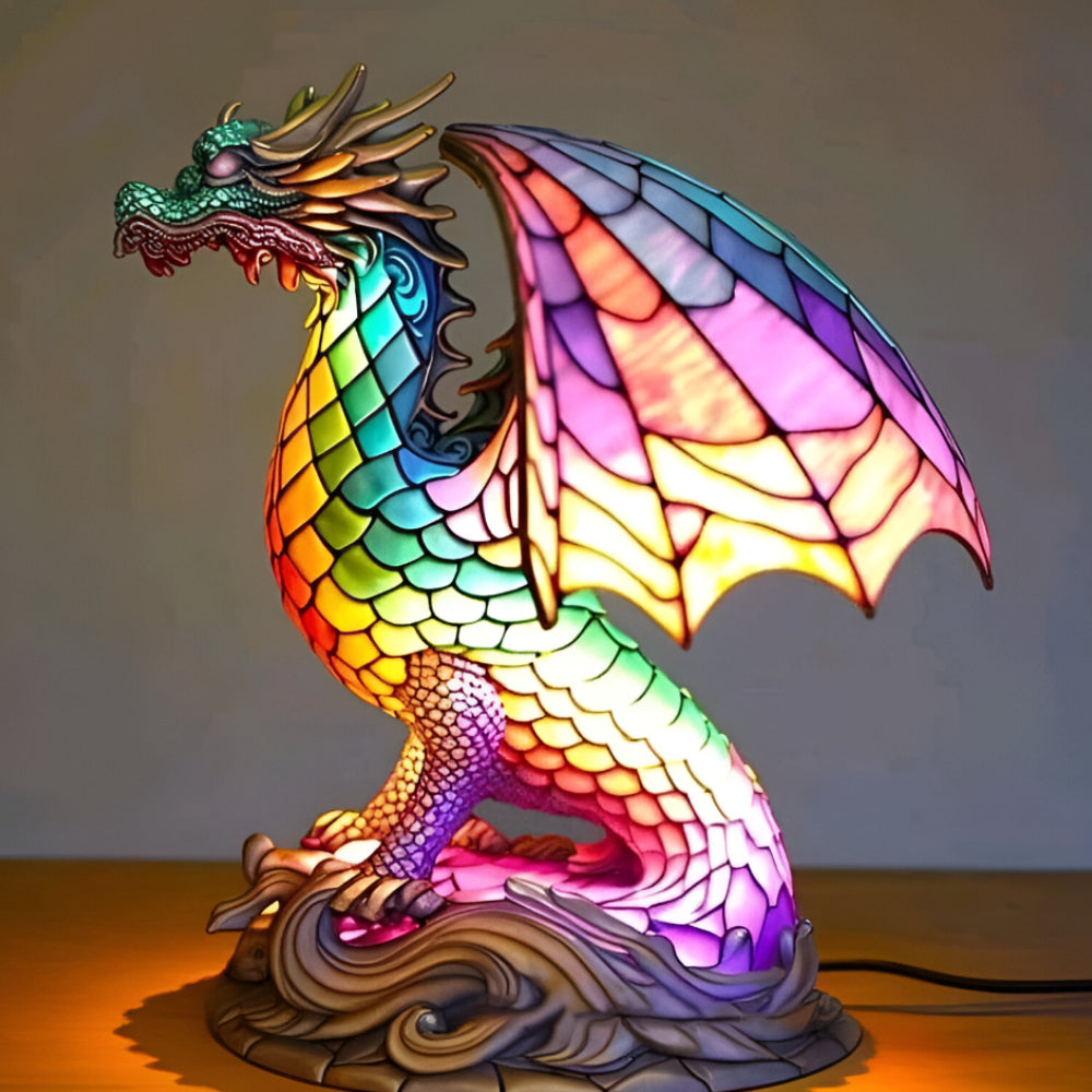 Lamp Stained Glass Animal Table Accent Light Sculpture - Image 10