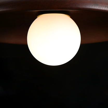 Wooden Round Ceiling Lamp Minimalist Hallway