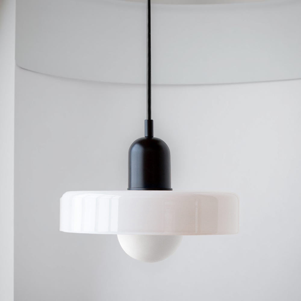 Adjustable Glass Hanging Lamp Bauhaus Style Modern
