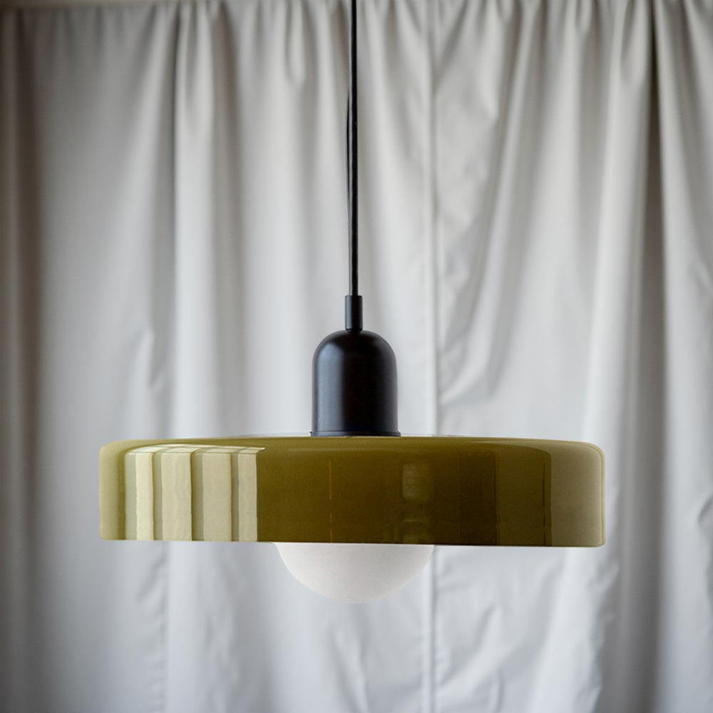 Adjustable Glass Hanging Lamp Bauhaus Style Modern