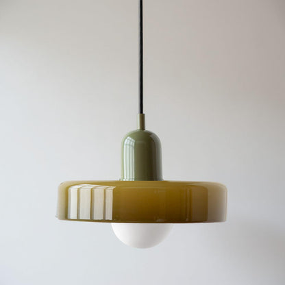 Adjustable Glass Hanging Lamp Bauhaus Style Modern