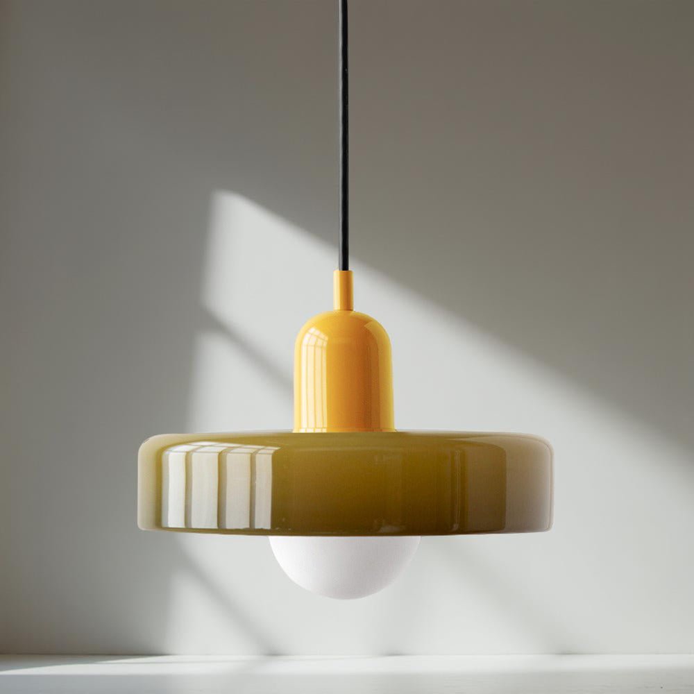 Adjustable Glass Hanging Lamp Bauhaus Style Modern