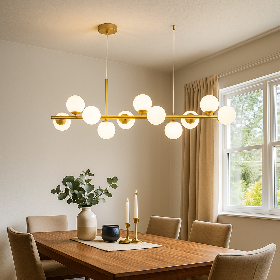 Lampa Wisząca Szkło I Żelazo | Regulowana Wysokość