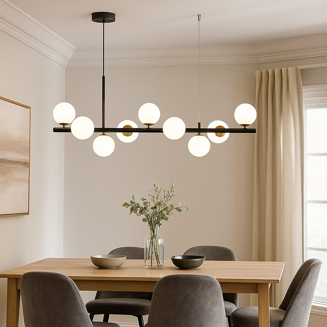 Lampa Wisząca Szkło I Żelazo | Regulowana Wysokość