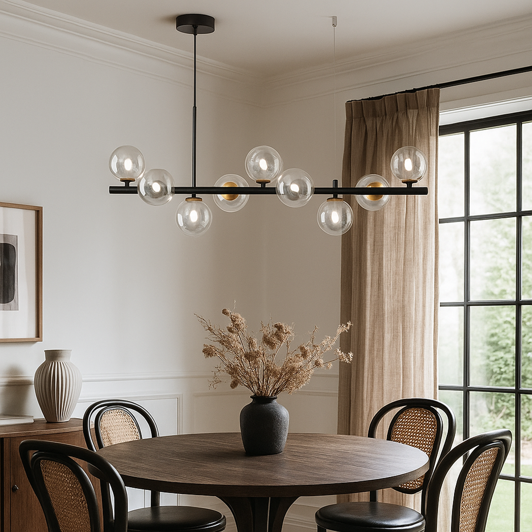 Lampa Wisząca Szkło I Żelazo | Regulowana Wysokość