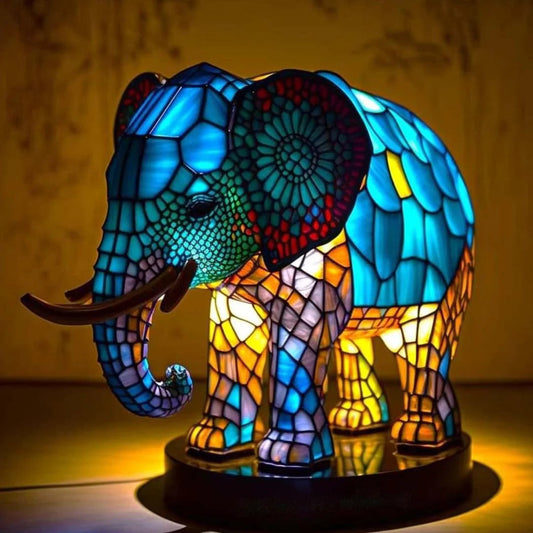 Stained Glass Animal Decorative LED Table Lamp