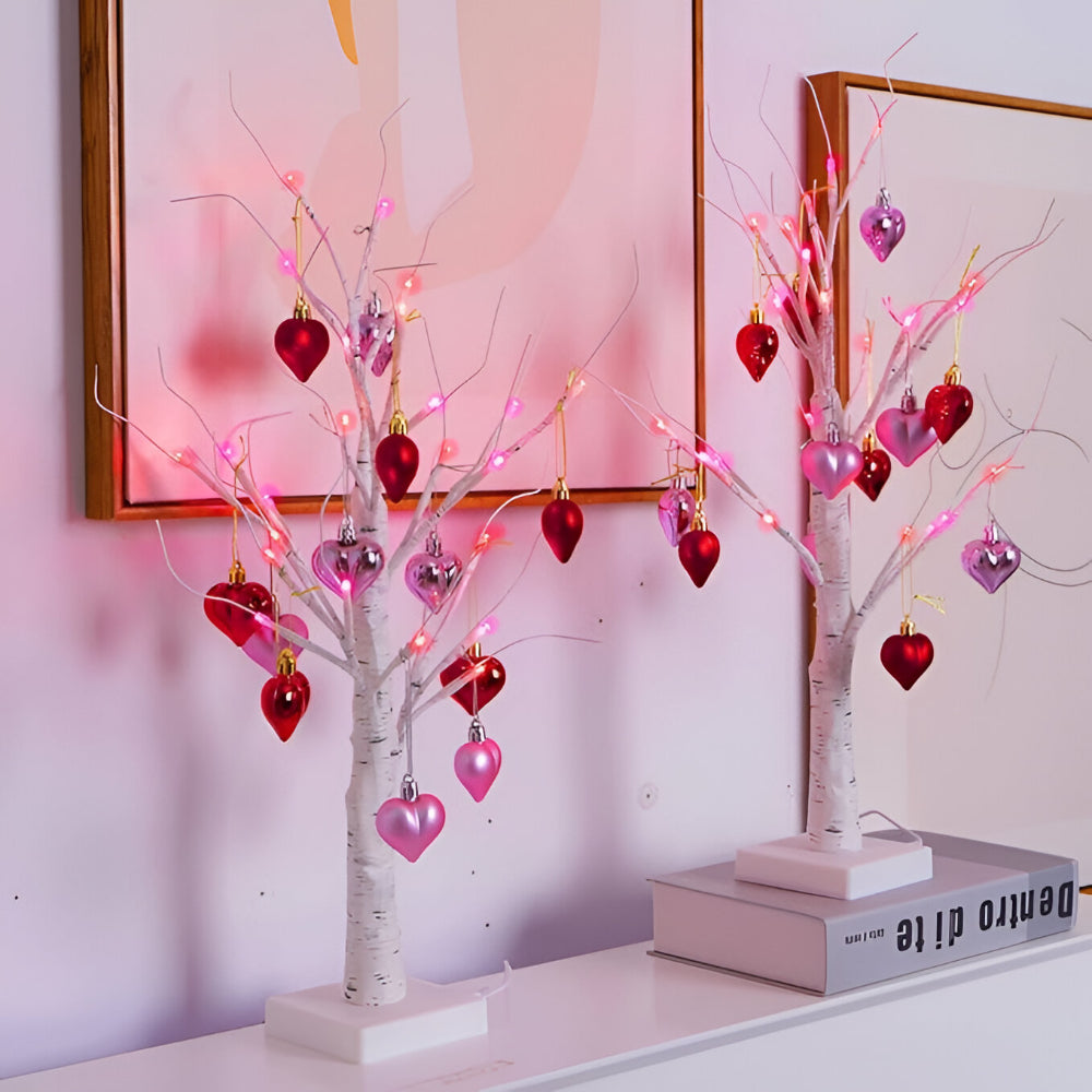 Decorative Lamp Tree of Light Heart Motif Interior