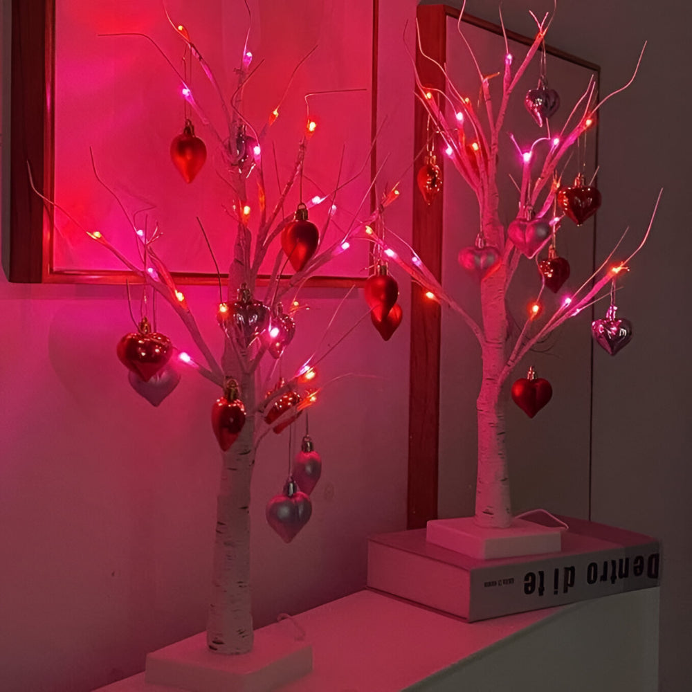 Decorative Lamp Tree of Light Heart Motif Interior