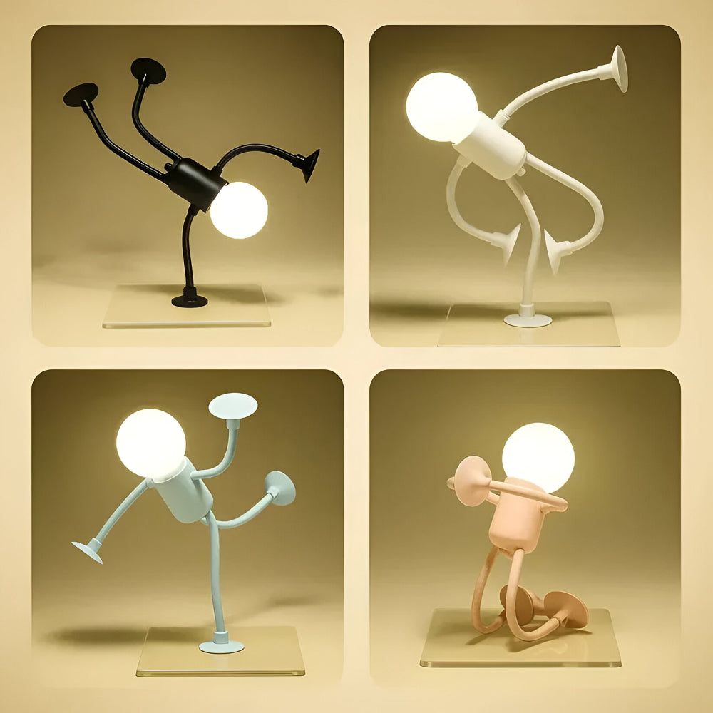 LED Decorative Night Lamp Flexible Figurine with Suction Cup