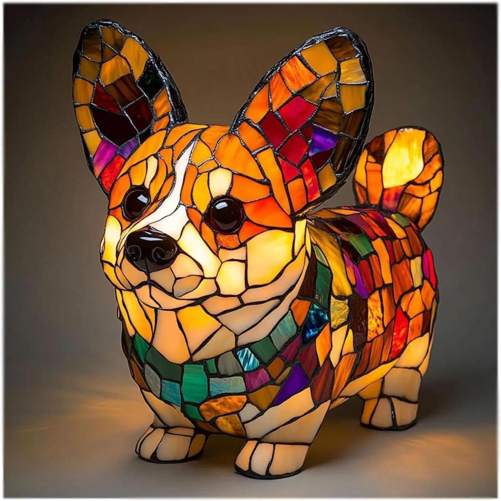 Dog Lamp LED Decorative Figurine for Interiors