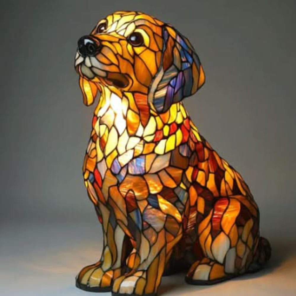 Dog Lamp LED Decorative Figurine for Interiors