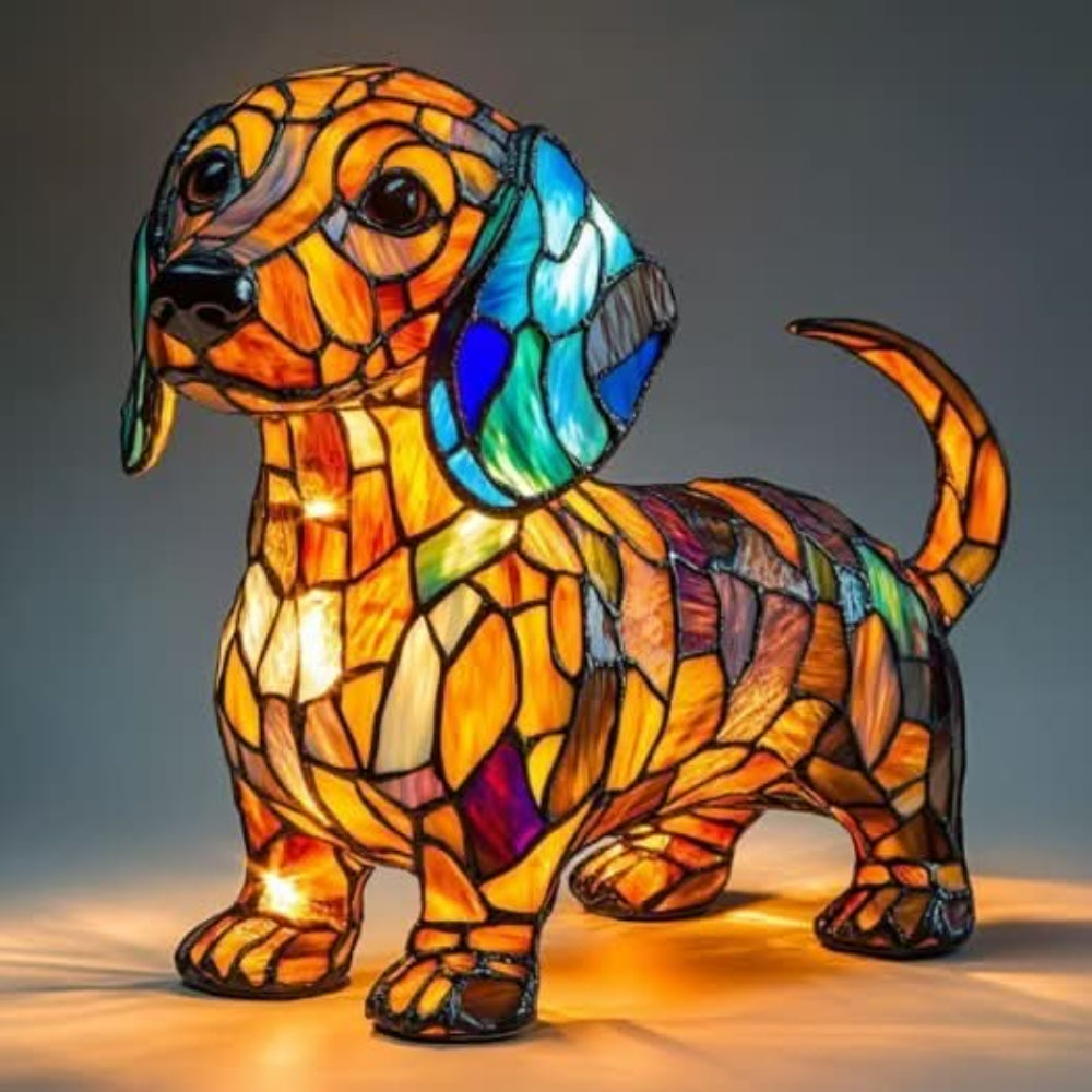 Dog Lamp LED Decorative Figurine for Interiors