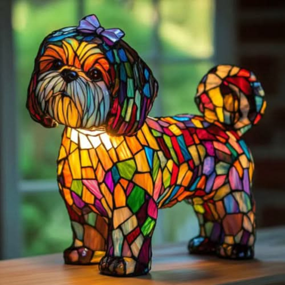 Dog Lamp LED Decorative Figurine for Interiors