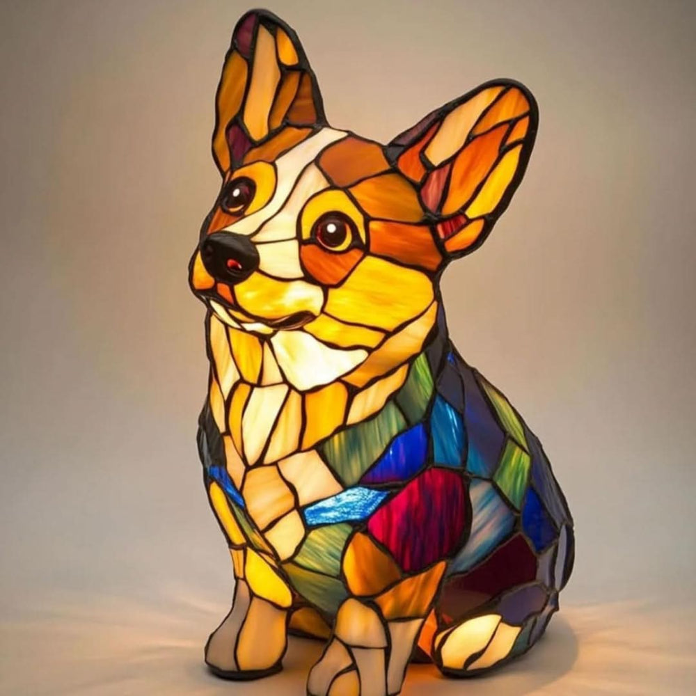Dog Lamp LED Decorative Figurine for Interiors