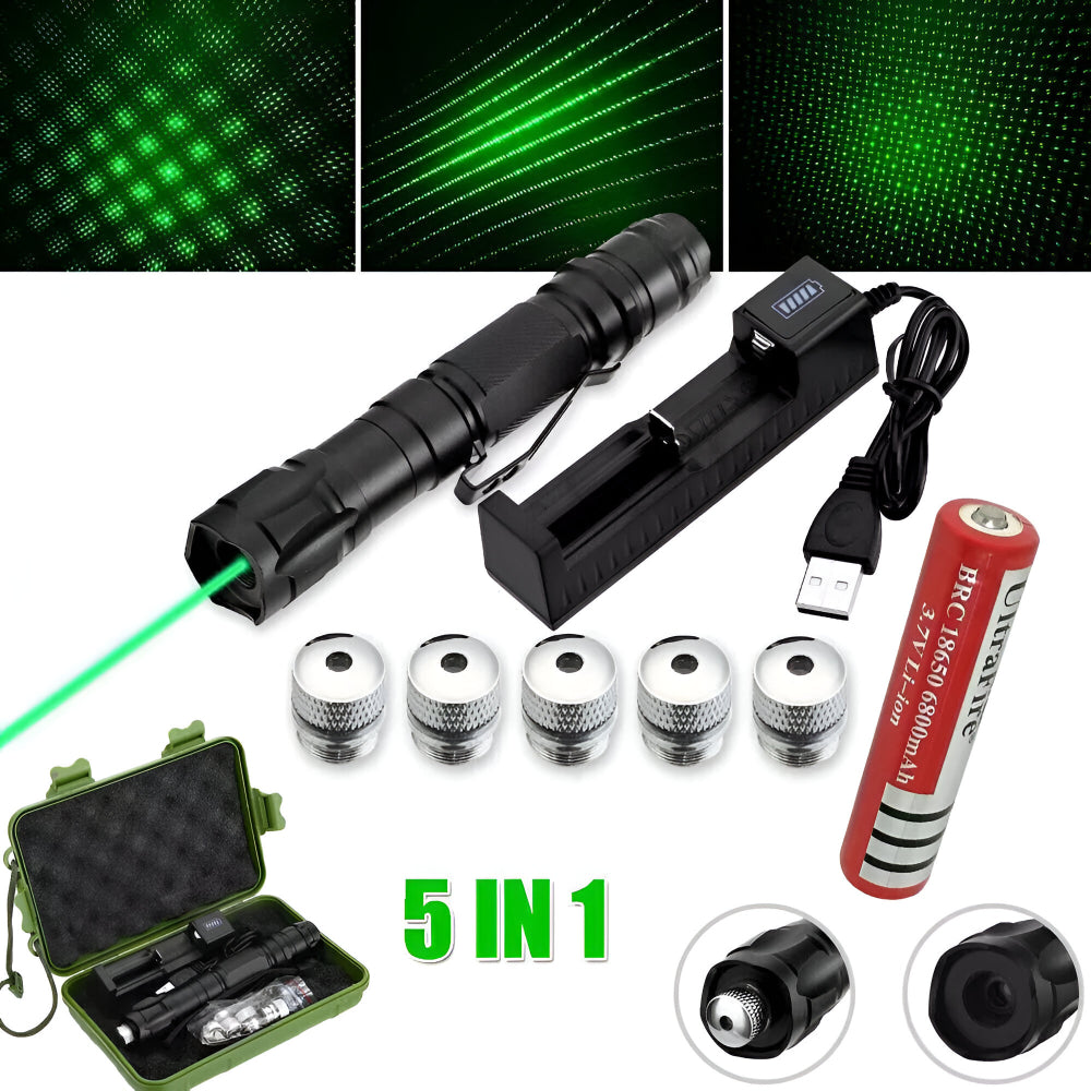 Long-Range Green Laser Pointer USB Aluminum