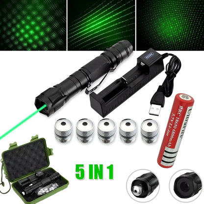 Long-Range Green Laser Pointer USB Aluminum