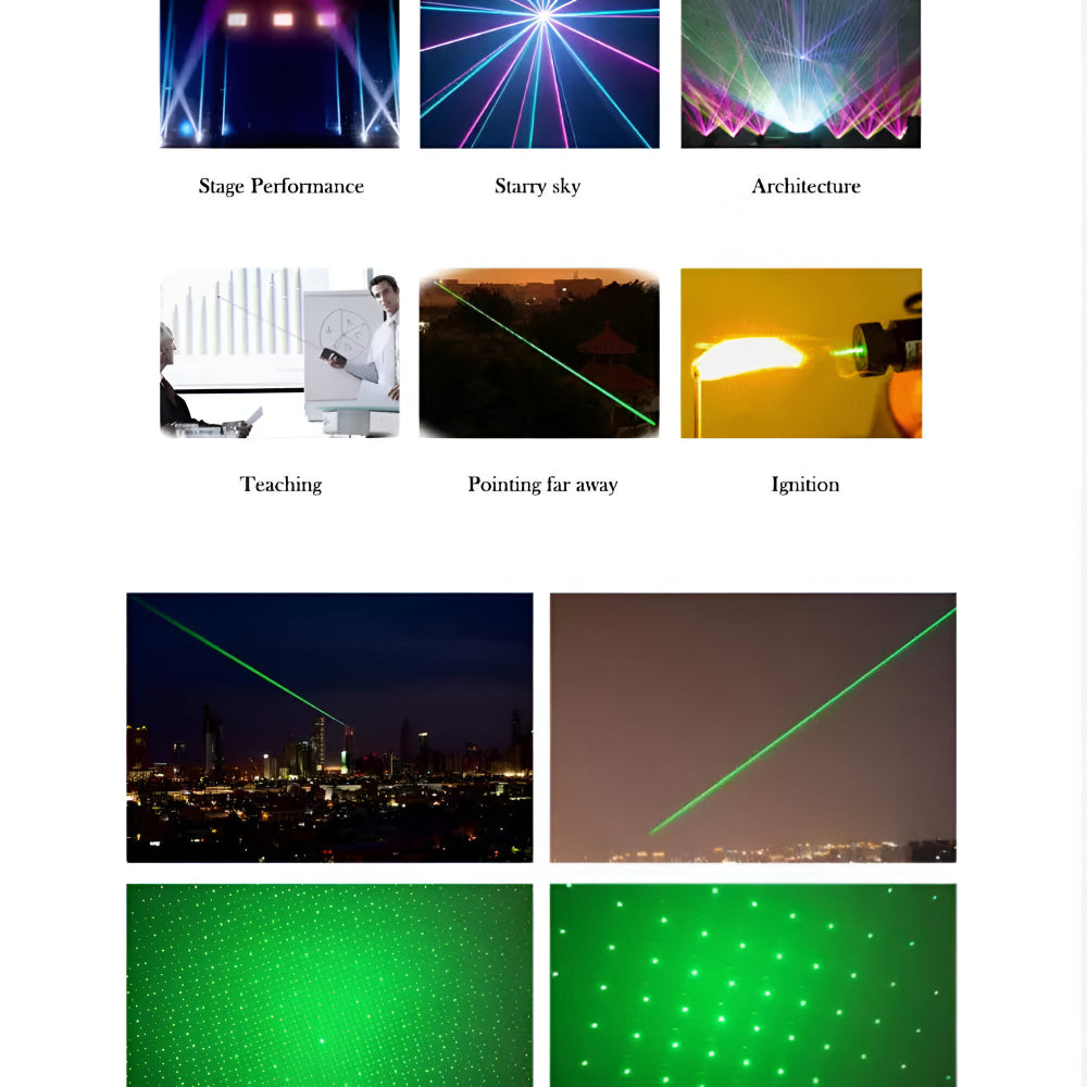 Long-Range Green Laser Pointer USB Aluminum