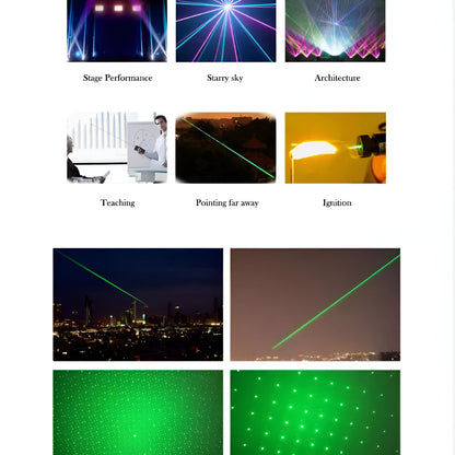 Long-Range Green Laser Pointer USB Aluminum