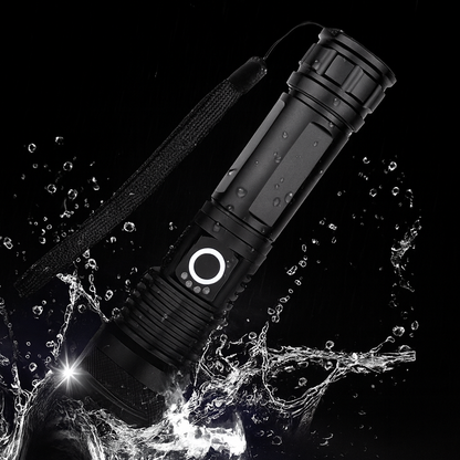 Strong aluminum LED flashlight with zoom USB outdoor