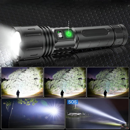 Tactical LED Flashlight Rechargeable Metal High Power