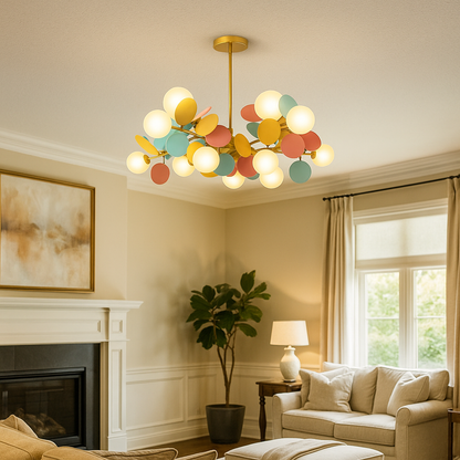 Luksusowa Szklana I Metalowa Lampa Wisząca | Wielokolorowa