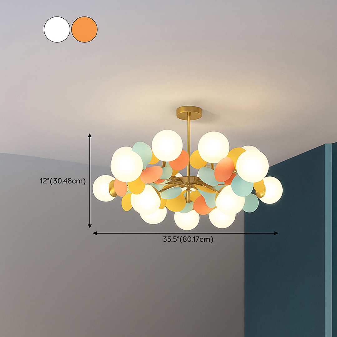 Luksusowa Szklana I Metalowa Lampa Wisząca | Wielokolorowa