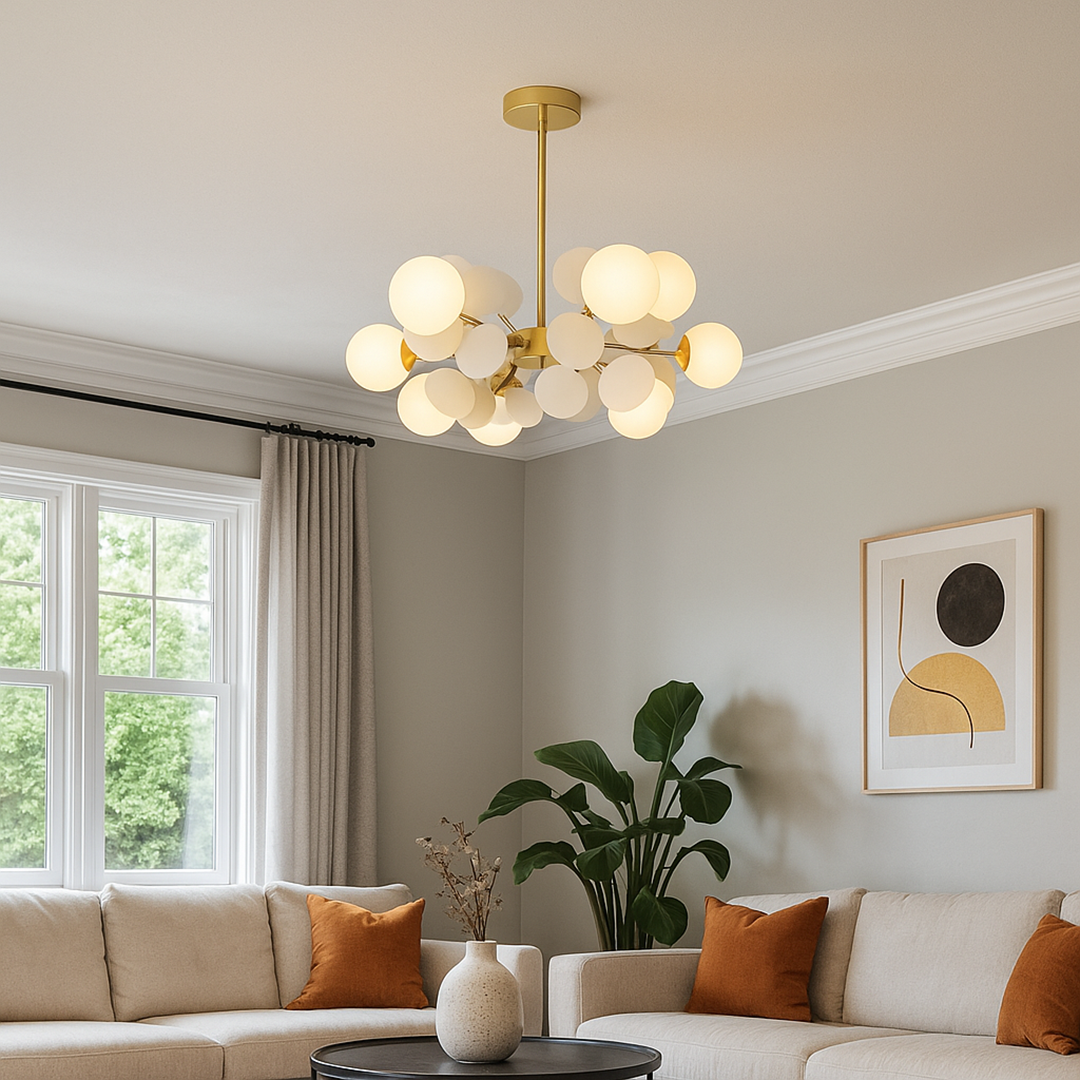 Luksusowa Szklana I Metalowa Lampa Wisząca | Wielokolorowa