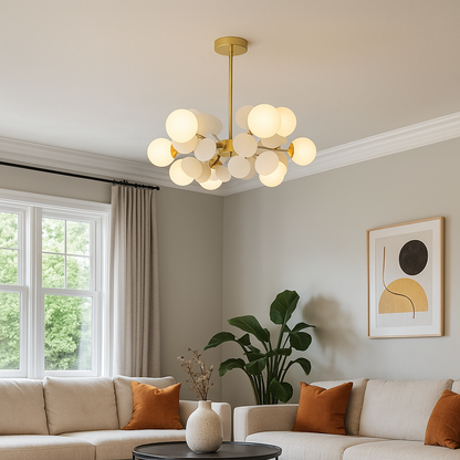 Luksusowa Szklana I Metalowa Lampa Wisząca | Wielokolorowa