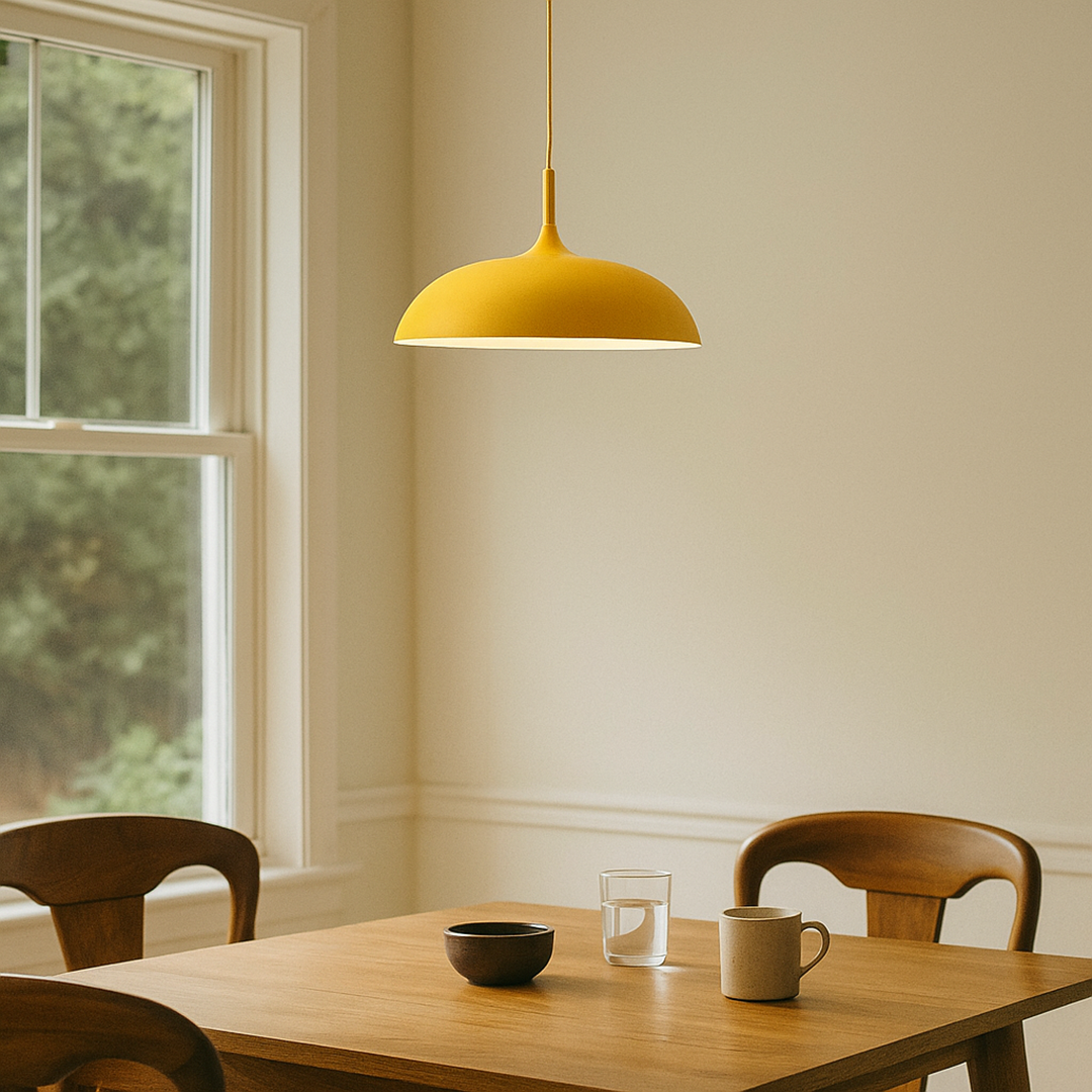 Metalowo-Drewniana Lampa Wisząca | Pastelowa