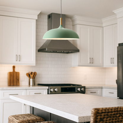 Metalowo-Drewniana Lampa Wisząca | Pastelowa