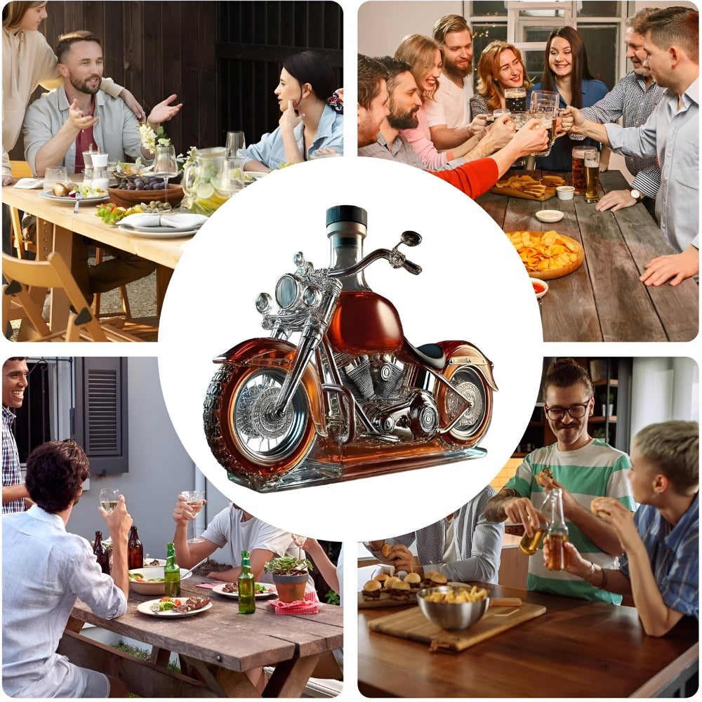Motorcycle Glass Decanter Decorative Alcohol Container