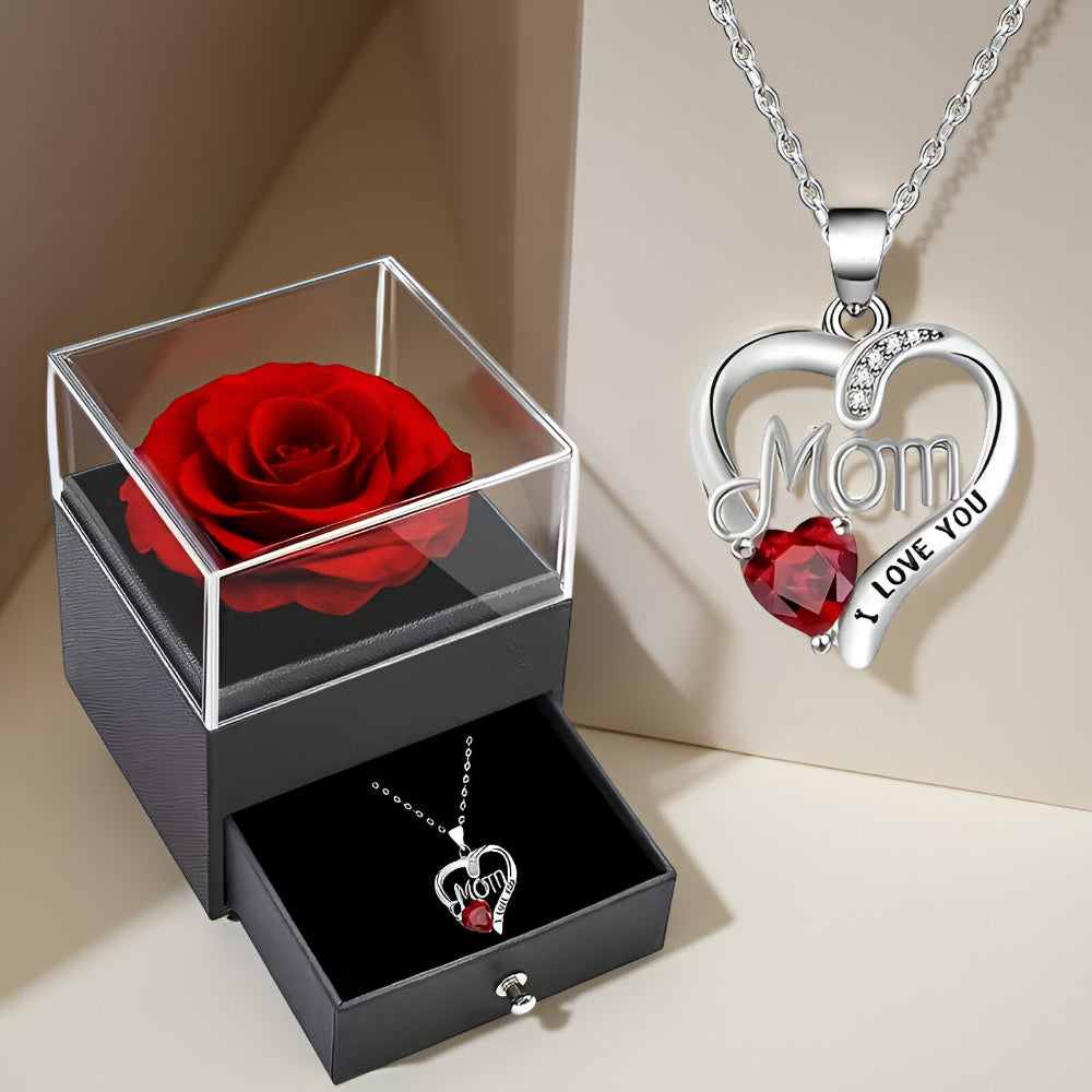 Women's Silver Necklace Heart Elegant with Zirconia