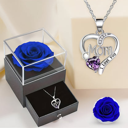 Women's Silver Necklace Heart Elegant with Zirconia