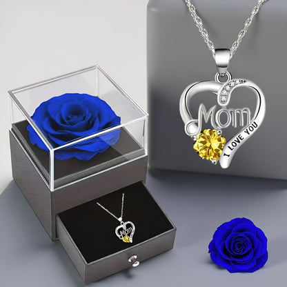 Women's Silver Necklace Heart Elegant with Zirconia