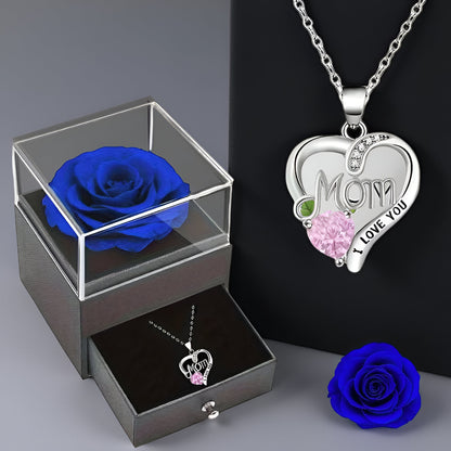 Women's Silver Necklace Heart Elegant with Zirconia