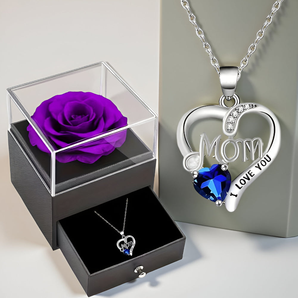 Women's Silver Necklace Heart Elegant with Zirconia