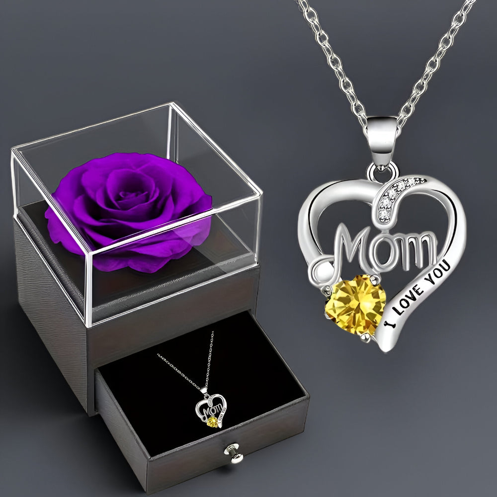 Women's Silver Necklace Heart Elegant with Zirconia