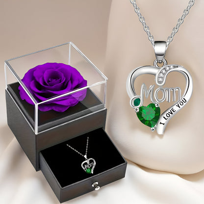 Women's Silver Necklace Heart Elegant with Zirconia